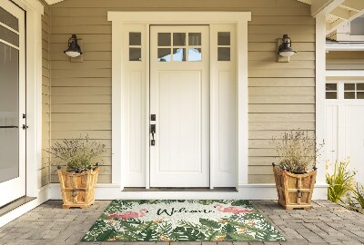 Outdoor mat Birds flamingos