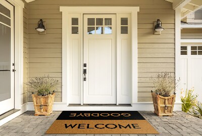 Front door rug Welcome Goodbye