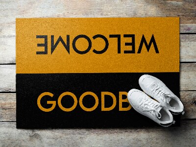 Front door rug Welcome Goodbye