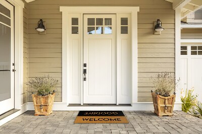 Front door rug Welcome Goodbye