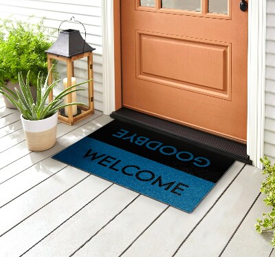 Outdoor door mat Welcome Goodbye