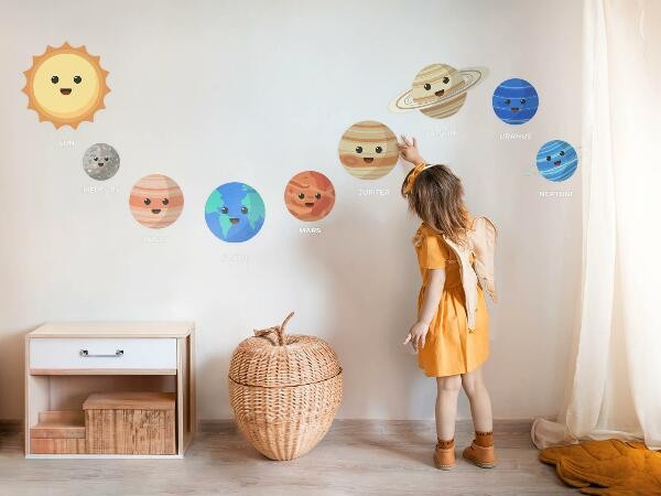 Wall stickers with space and planets