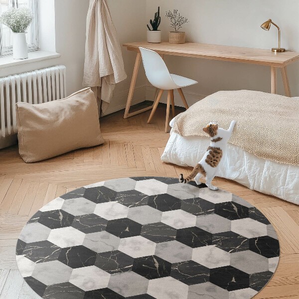 Vinyl rugs with tile patterns