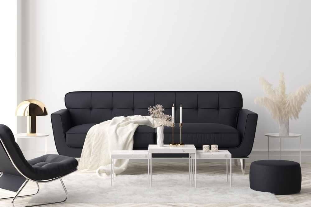 Black and white living room - tips, arrangements, inspirations