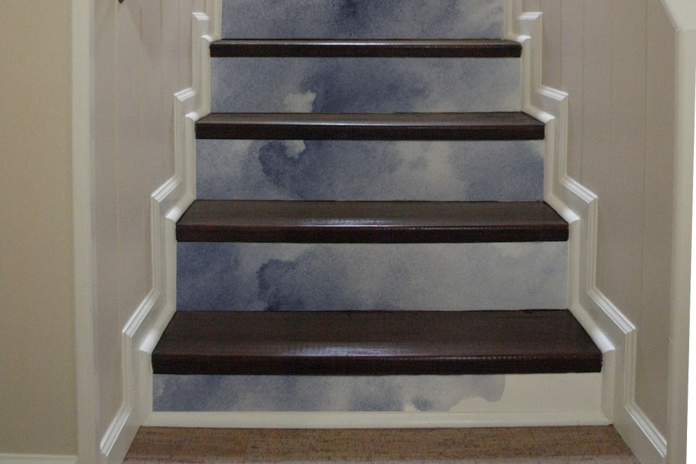 Watercolor stair decals