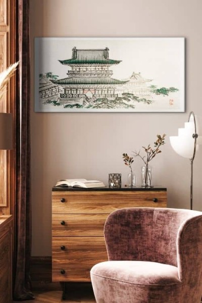 Japanese paintings - oriental motifs in a modern interior design