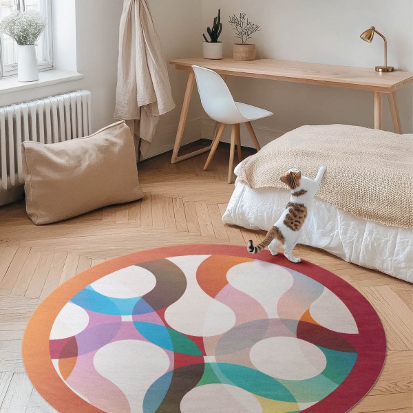 Round vinyl rugs 