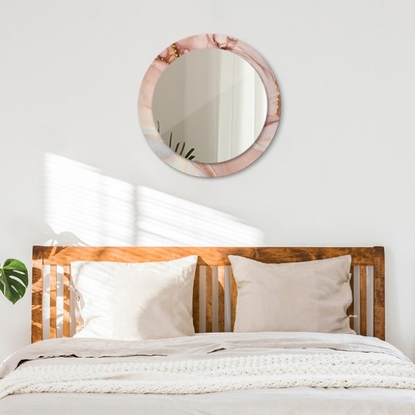 Round decorative mirrors with printed motifs 
