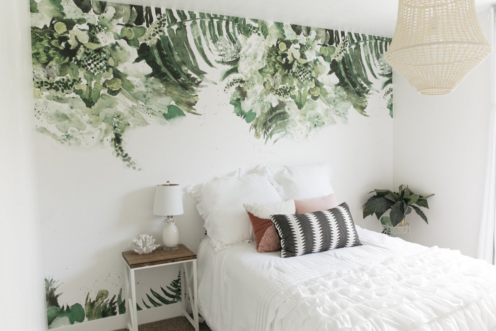 Green wall mural